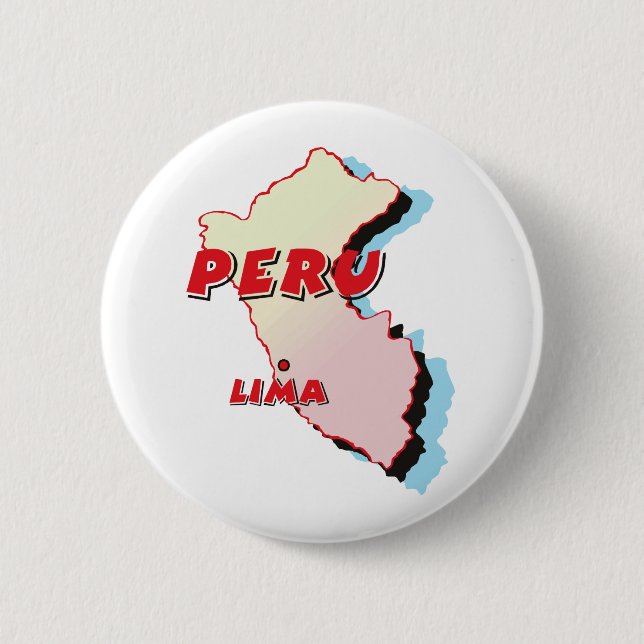 Badge Rond 5 Cm Bouton du Pérou (Devant)