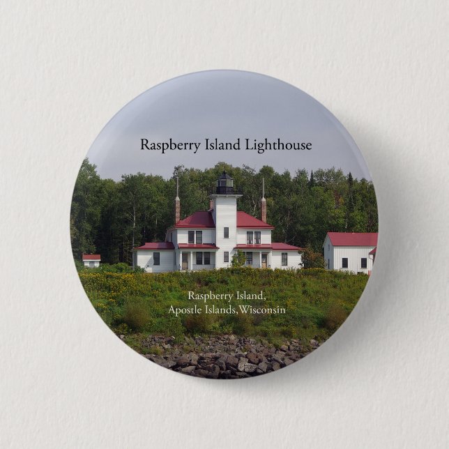 Badge Rond 5 Cm Bouton du phare de Raspberry Island (Devant)