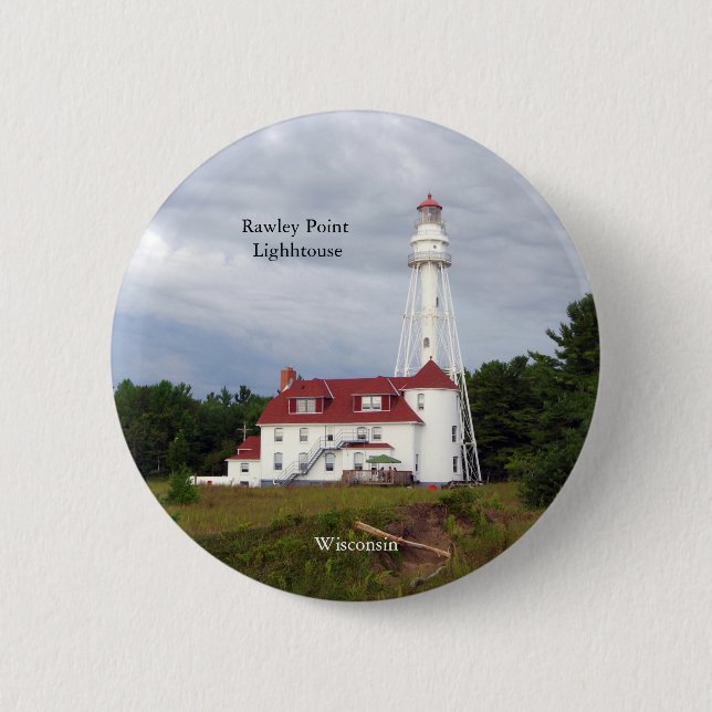 Badge Rond 5 Cm Bouton du phare de Rawley Point (Devant)