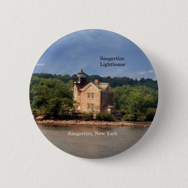 Badge Rond 5 Cm Bouton du phare de Saugerties (Devant)