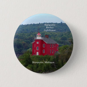 Badge Rond 5 Cm Bouton du phare du port Marquette