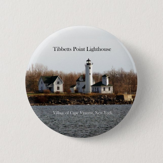 Badge Rond 5 Cm Bouton du phare Tibbetts Point (Devant)