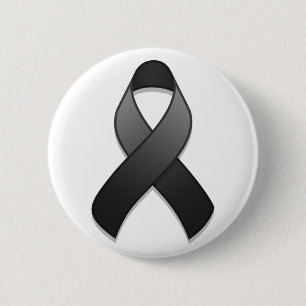 Badge Rond 5 Cm Bouton du ruban de sensibilisation au noir
