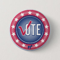 Bouton du symbole de l'âne du démocrate du vote pa