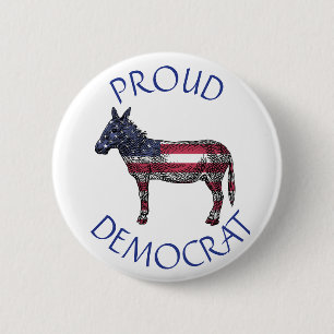Badge Rond 5 Cm Bouton du symbole du drapeau américain Donkey démo