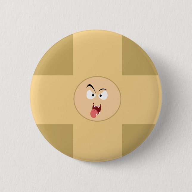 Badge Rond 5 Cm Bouton du visage fou (Devant)