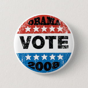 Badge Rond 5 Cm Bouton du vote 2008 d'Obama