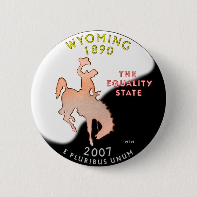 Badge Rond 5 Cm Bouton du Wyoming (Devant)