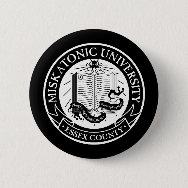 Badge Rond 5 Cm Bouton d'université de Miskatonic (Devant)