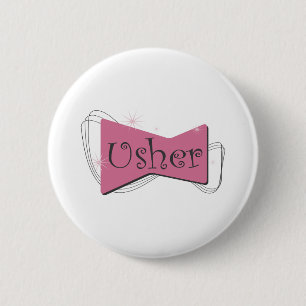 Badge Rond 5 Cm Bouton d'Usher de mariage