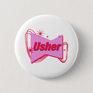 Badge Rond 5 Cm Bouton d'Usher de mariage