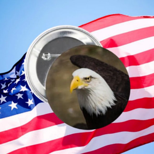 Badge Rond 5 Cm Bouton Eagle Gaze – Stable. Net. Libre. (Créateur téléchargé)
