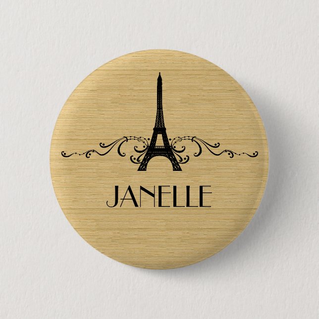 Badge Rond 5 Cm Bouton Ébony Français (Devant)