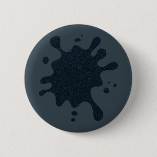 Badge Rond 5 Cm Bouton éclaboussure d'encre de charbon de bois fon
