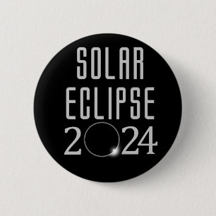 Badge Rond 5 Cm Bouton Éclipse solaire 2024