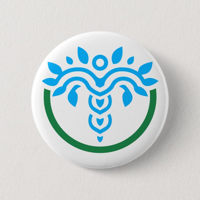 Badge Rond 5 Cm Bouton ÉCRAN. Emblème = pas de poignée de main (Devant)