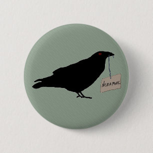 Badge Rond 5 Cm Bouton Eerie Raven