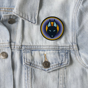 Badge Rond 5 Cm Bouton égyptien antique de logo d'Anubis de Dieu