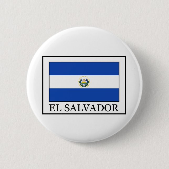 Badge Rond 5 Cm Bouton El Salvador (Devant)
