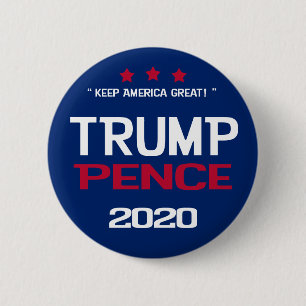 Badge Rond 5 Cm Bouton Élection de Trump Pence 2020