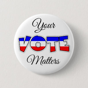 Badge Rond 5 Cm Bouton Élections - Votre vote compte