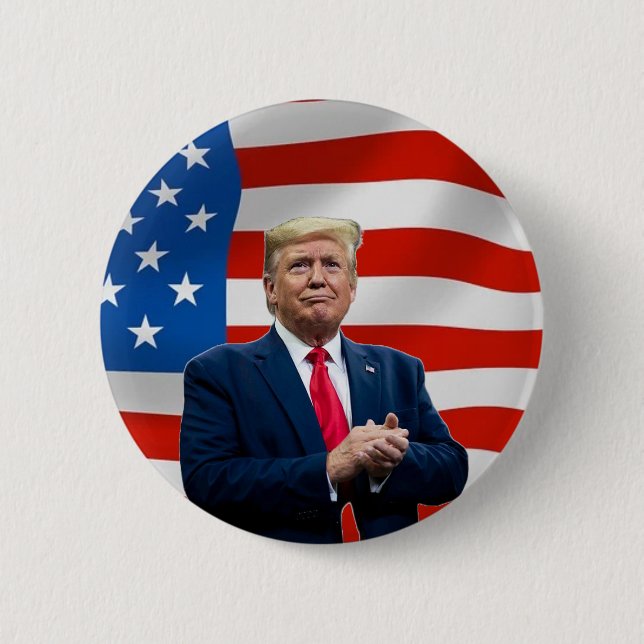 Badge Rond 5 Cm Bouton électoral du président Donald Trump USA Fla (Devant)
