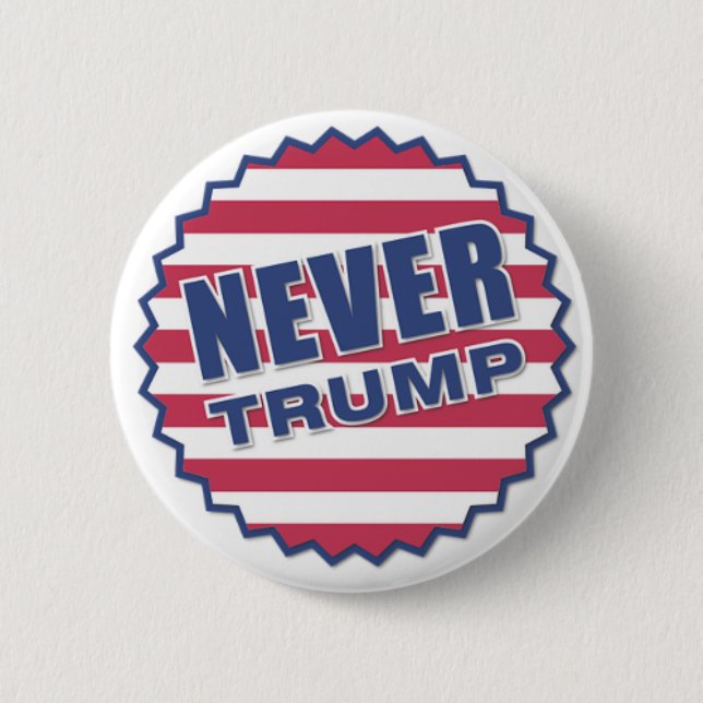 Badge Rond 5 Cm Bouton électoral "Jamais Trump" (Devant)