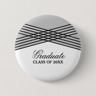 Badge Rond 5 Cm Bouton Élégant Déco gris Graduation