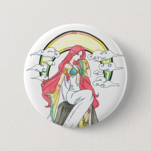 Badge Rond 5 Cm Bouton Élément d'Air (Devant)