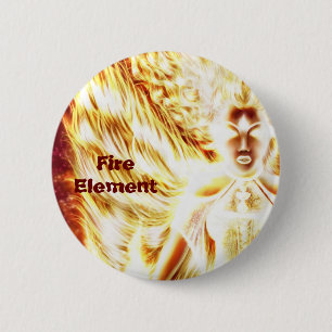 Badge Rond 5 Cm Bouton élémentaire du feu par Nellis Eketorp