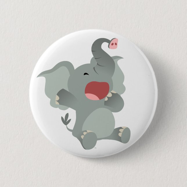 Badge Rond 5 Cm Bouton Eléphant Bouton de dessin mignon (Devant)