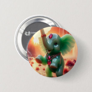 Badge Rond 5 Cm Bouton Eléphant Jolly Jade