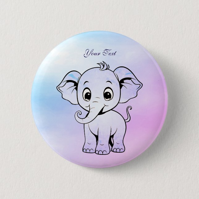 Badge Rond 5 Cm Bouton Eléphant mou (Devant)