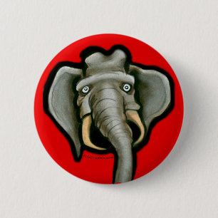 Badge Rond 5 Cm Bouton Eléphant Républicain