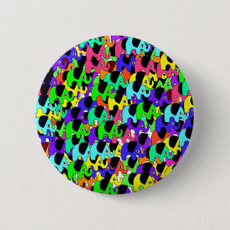 Badge Rond 5 Cm Bouton éléphants arc-en-ciel