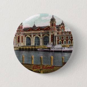 Badge Rond 5 Cm Bouton Ellis Island