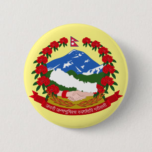 Badge Rond 5 Cm Bouton Emblème du Népal