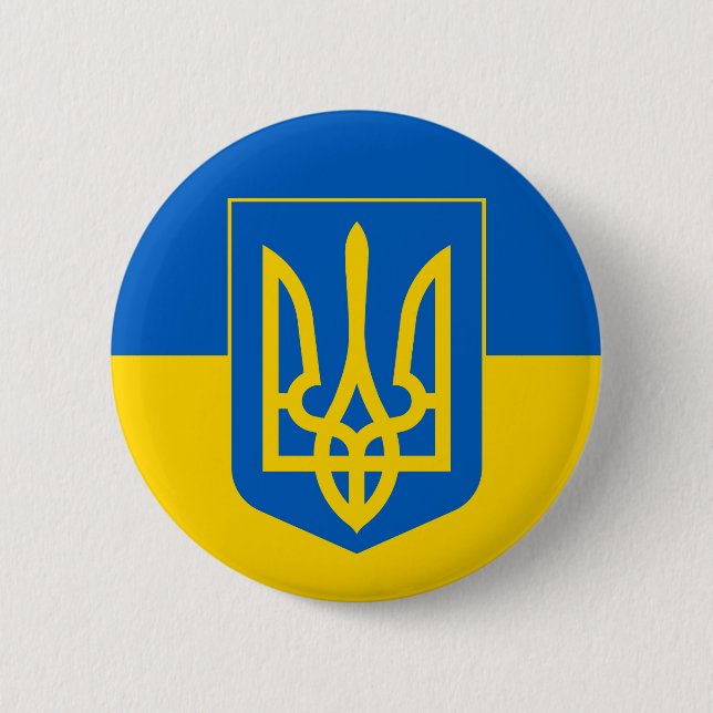 Badge Rond 5 Cm bouton emblème ukrainien (Devant)