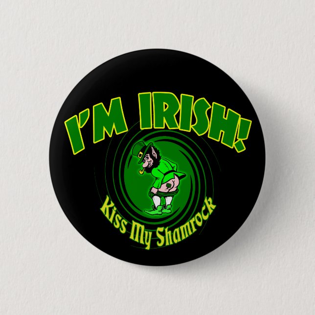 Badge Rond 5 Cm Bouton Embrasser mon Shamrock (Devant)