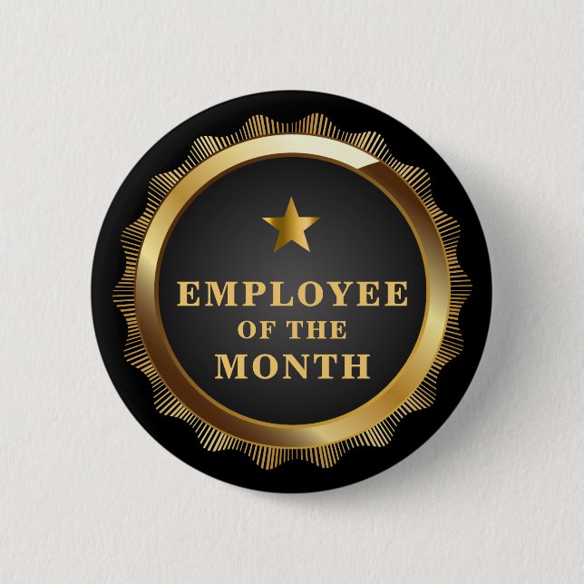 Badge Rond 5 Cm Bouton Employé du mois Gold Stars (Devant)