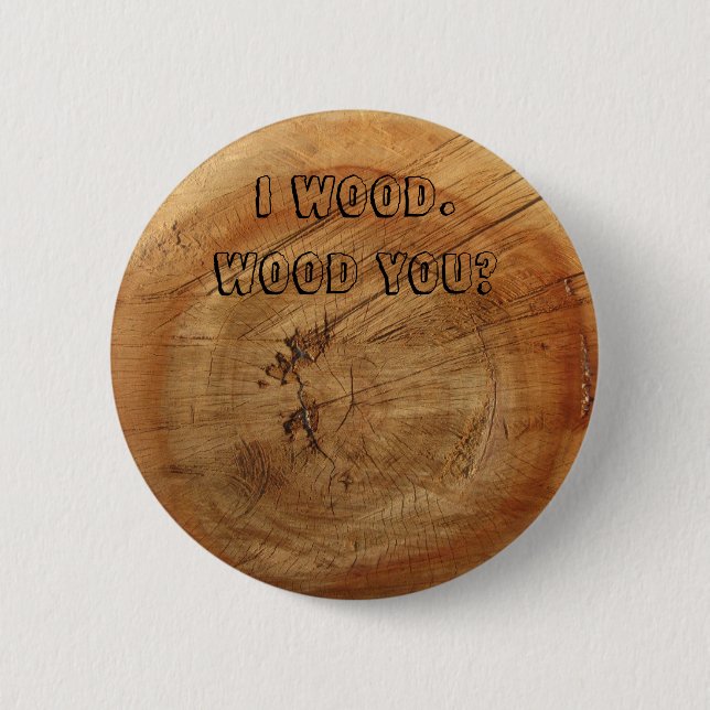 Badge Rond 5 Cm Bouton en bois (Devant)