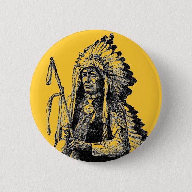 Badge Rond 5 Cm Bouton en chef indien (Devant)