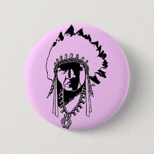 Badge Rond 5 Cm Bouton en chef indien