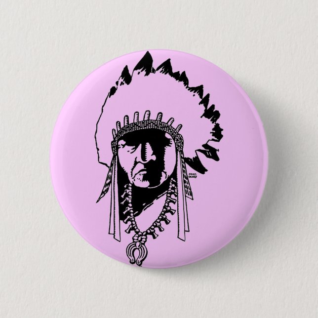 Badge Rond 5 Cm Bouton en chef indien (Devant)