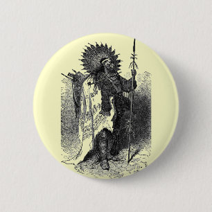 Badge Rond 5 Cm Bouton en chef indien