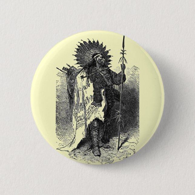 Badge Rond 5 Cm Bouton en chef indien (Devant)