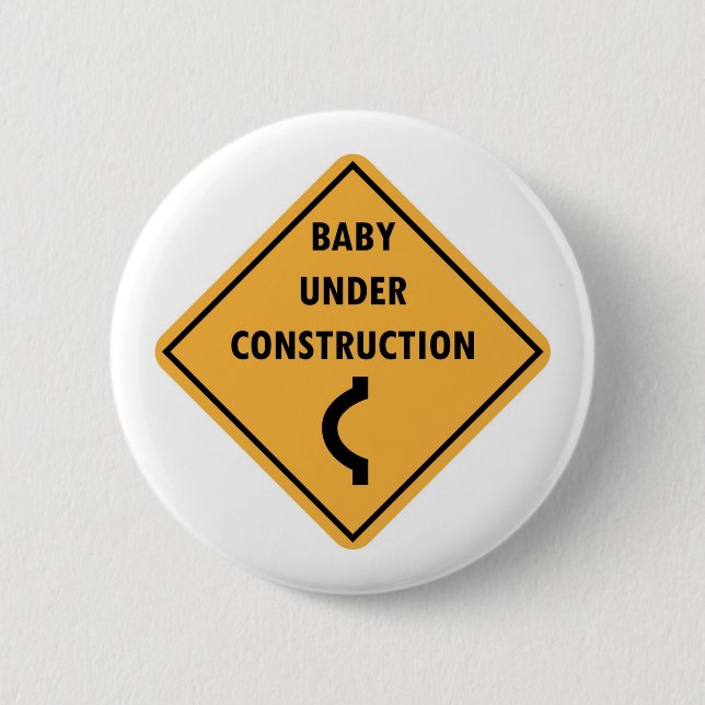 Badge Rond 5 Cm Bouton en construction de bébé (Devant)
