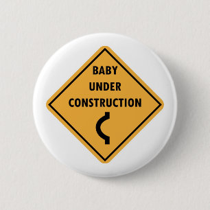 Badge Rond 5 Cm Bouton en construction de bébé