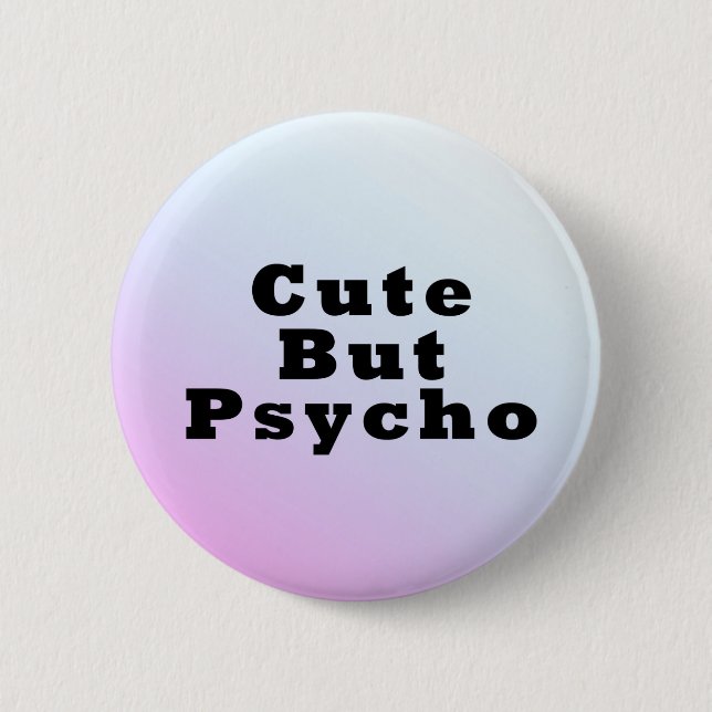 Badge Rond 5 Cm Bouton en pastel mignon mais psychopathe de Goth (Devant)