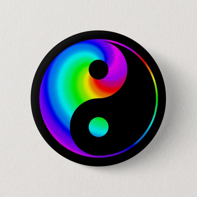 Badge Rond 5 Cm Bouton en spirale de symbole de Yin Yang (Devant)